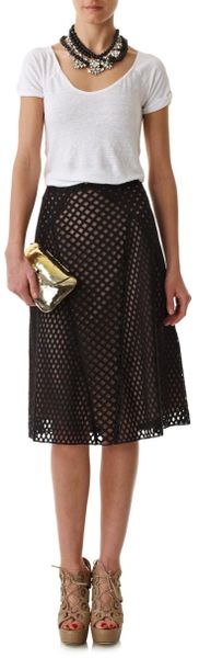 Marios Schwab Lattice Skirt in Black - Lyst