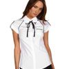 Mcq By Alexander Mcqueen Tie Neck Piped Shirt in White (o) - Lyst