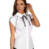 Mcq By Alexander Mcqueen Tie Neck Piped Shirt in White (o) - Lyst