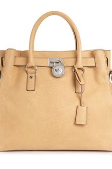 Michael Kors Hamilton Silver Hardware Python North South Tote - Lyst