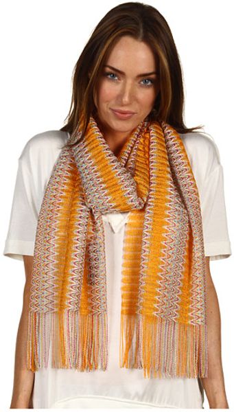 Missoni Clandestine Stripe Zigzag Scarf in Brown (s) - Lyst