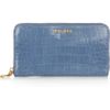 Miu Miu Croceffect Glossedleather Wallet in Blue (powder) - Lyst
