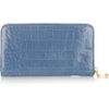 Miu Miu Croceffect Glossedleather Wallet in Blue (powder) - Lyst