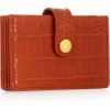 Miu Miu Croceffect Glossedleather Cardholder in Red - Lyst