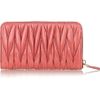 Miu Miu Matelassé Leather Wallet in Pink (rose) - Lyst