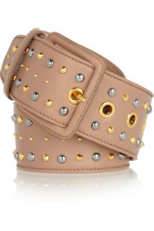 Miu Miu Studded Leather Waist Belt - Lyst