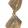 Oscar De La Renta 24karat Goldplated Woodeffect Clip Earrings in Gold - Lyst