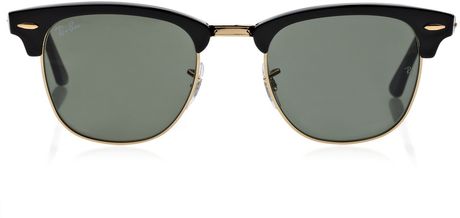 Ray-ban Club Master Half Frame Acetate Sunglasses in Black - Lyst