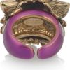 Roberto Cavalli Fox Swarovski Crystalembellished Enameled Ring in Blue (gold) - Lyst