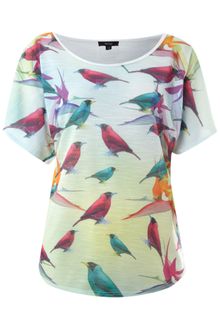 Therapy All Over Bird Print Tshirt - Lyst