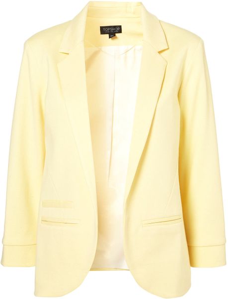 Topshop Ponte Boyfriend Blazer in Yellow (lemon) - Lyst