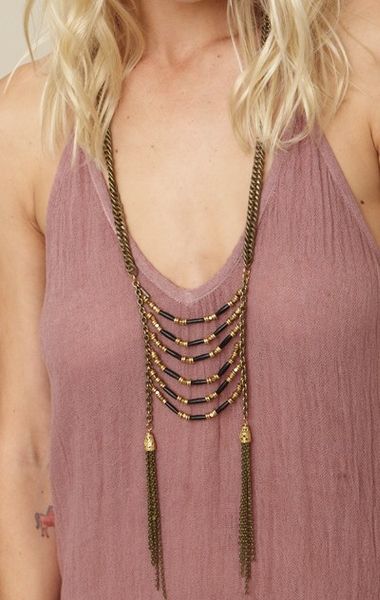 Vanessa Mooney Juliet Necklace in Gold (black) - Lyst