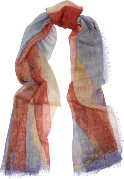 Vivienne Westwood Distressed Union Jack Wool and Silkblend Scarf in Multicolor (blue) - Lyst