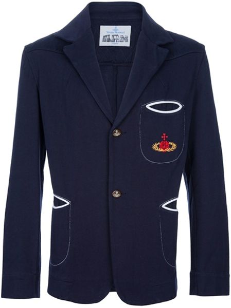 Vivienne Westwood Single Breasted Jacket in Blue for Men - Lyst