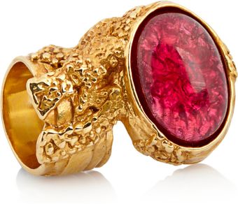 Yves Saint Laurent Arty Goldplated Glass Ring - Lyst
