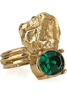 Yves Saint Laurent Arty Too Goldplated Swarovski Crystal Ring - Lyst