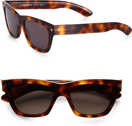 Yves Saint Laurent Square Plastic Sunglasses in Brown for Men (multi) - Lyst