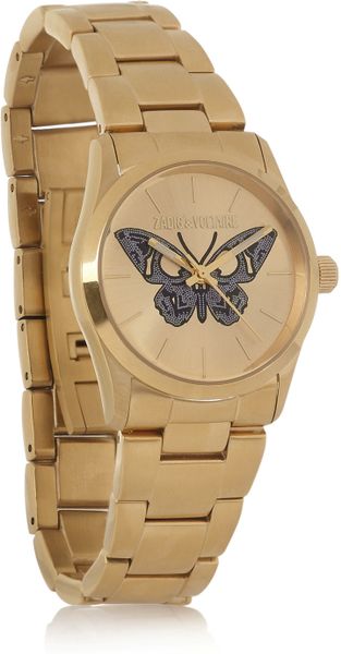 Zadig & Voltaire Coated Stainless Steel Butterfly Motif Watch in Brown (steel) - Lyst