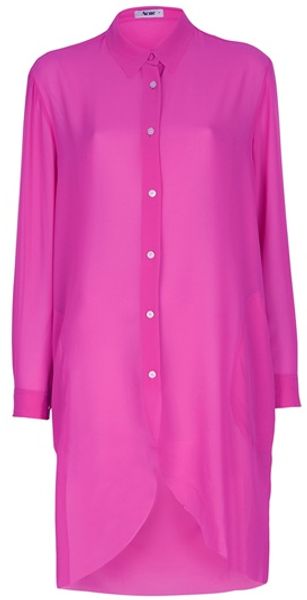 Acne Penny Long Blouse in Purple (pink) - Lyst