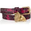 Alexander Mcqueen Elaphe and Brass Wrap Bracelet in Gold (fuchsia) - Lyst