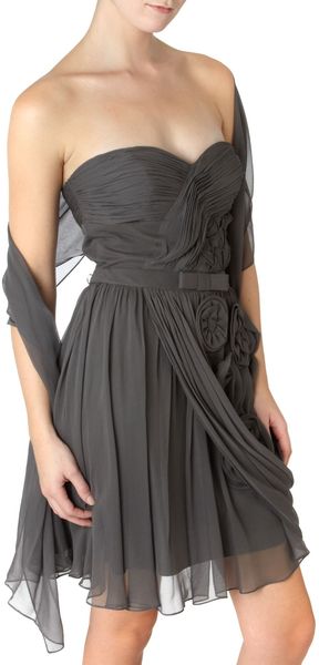 Anoushka G Dora Silk Chiffon Strapless - Lyst