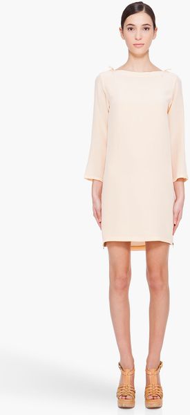A.P.C. Peach Silk Dress - Lyst
