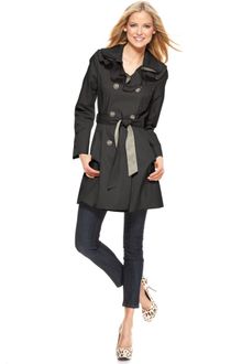 Betsey Johnson  Ruffle Collar Colorblock Trench - Lyst