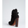 Celine Black Suede Cutout Stacked Heel Platform Booties in Black - Lyst