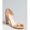 Celine Blush Leather Patent Stitch Disk Ornament Peep Toe Pumps in Pink (blush) - Lyst