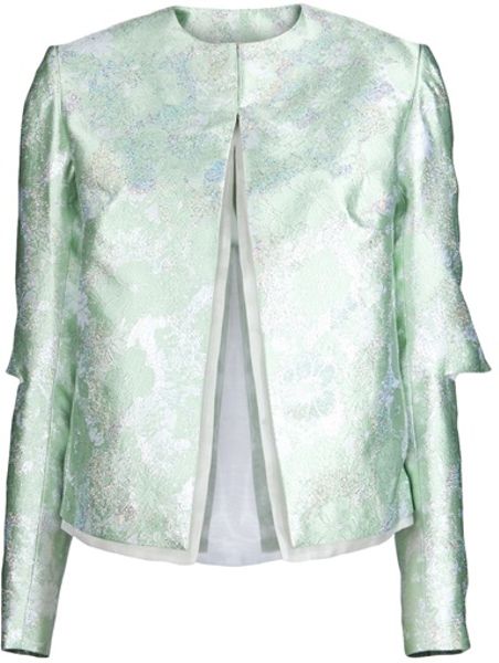 Christopher Kane Brocade Clean Splice Jacket in Green (mint) - Lyst