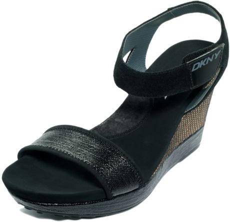 dkny platform wedge sandals