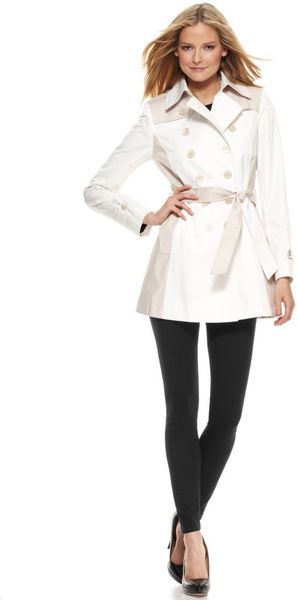  Trench Colorblock Double Breasted Belted 