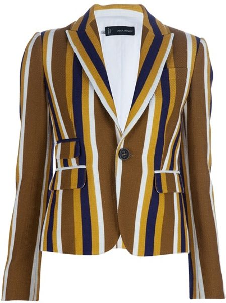 Dsquared2 Striped Jacket in Brown - Lyst