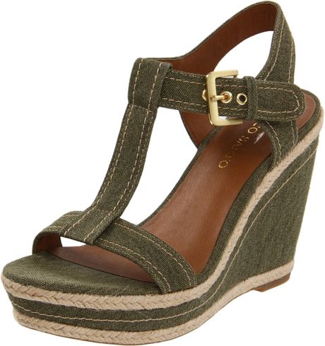 Franco Sarto Franco Sarto Womens Ambrosia Wedge Sandal in Green (olive ...