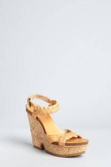 Frye Natural Leather Braided Strap Braylin Cork Wedge Sandals - Lyst