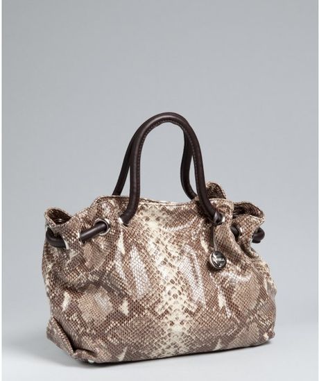 Furla Roccia Snake Embossed Leather Carmen Medium Tote in Animal (roccia) - Lyst