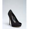 Gucci Black Suede Sofia Peep Toe Pumps in Black - Lyst