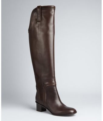  Cocoa Leather Tall Riding Boots 