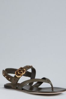 Gucci Military Leather and Suede Gg Running Thong Sandals - Lyst
