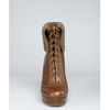 Gucci Leather Rib Knit Trim Lara Platform Booties in Brown (olive) - Lyst