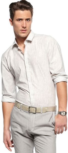 Hugo Boss Orien Slim Fit Print Shirt in White for Men (black) - Lyst