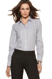 Jones New York Easy Care Striped Shirt  - Lyst