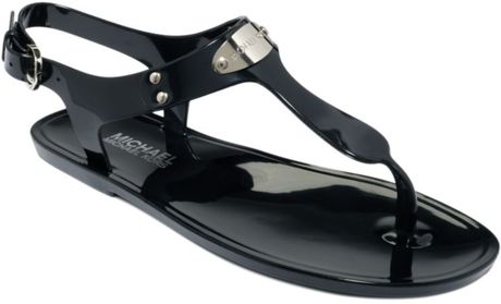 Michael Kors Michael Plate Jelly Sandals in Black | Lyst