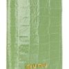 Miu Miu Croceffect Glossedleather Passport Holder in Green - Lyst