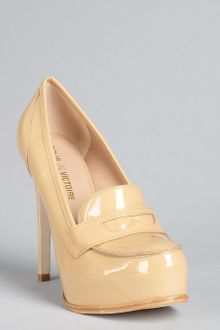 Pour La Victoire Camel Patent Leather Larkin Platform Heeled Loafers - Lyst