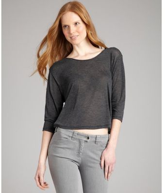 Rebecca Beeson Charcoal Jersey Patti Cropped Dolman Sleeve Top - Lyst