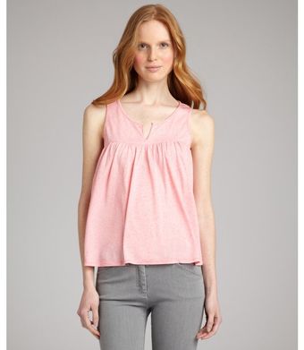 Rebecca Beeson Pink Tulip Jersey Burnout Vcutout Pleated Tank - Lyst