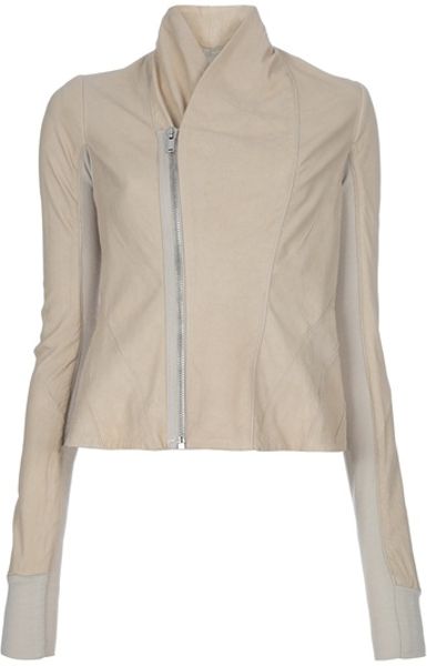 Rick Owens Zip Jacket in Beige (nude) - Lyst