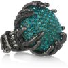 Roberto Cavalli RhodiumPlated Swarovski Crystal Ring in Blue (teal) - Lyst
