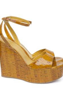 Sergio Rossi Cork Platform Wedge Sandals - Lyst
